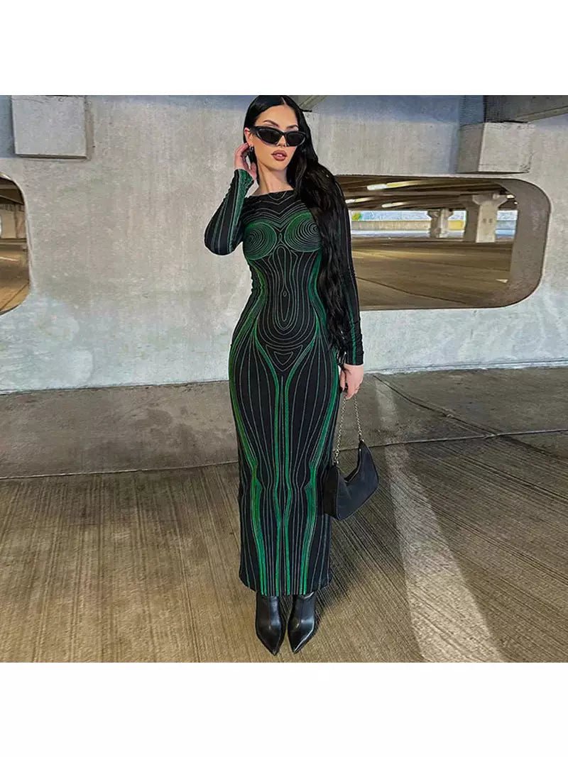 SPACESHIP LONG SLEEVE DRESS - STYLED CELEBS